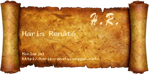 Haris Renátó névjegykártya